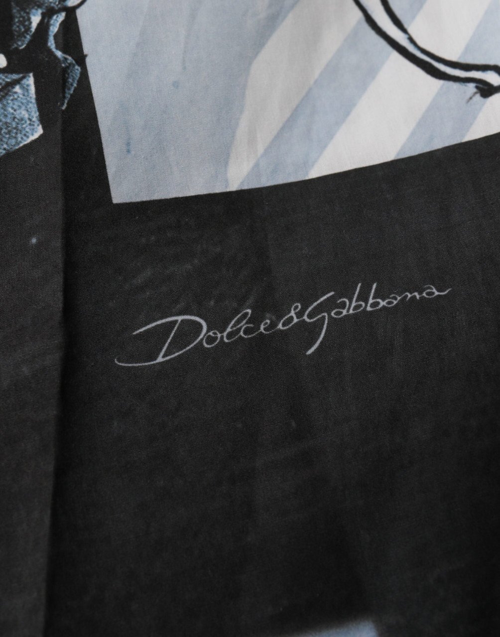 Dolce & Gabbana Blue Statue Print Cotton Mens Shorts Blauw