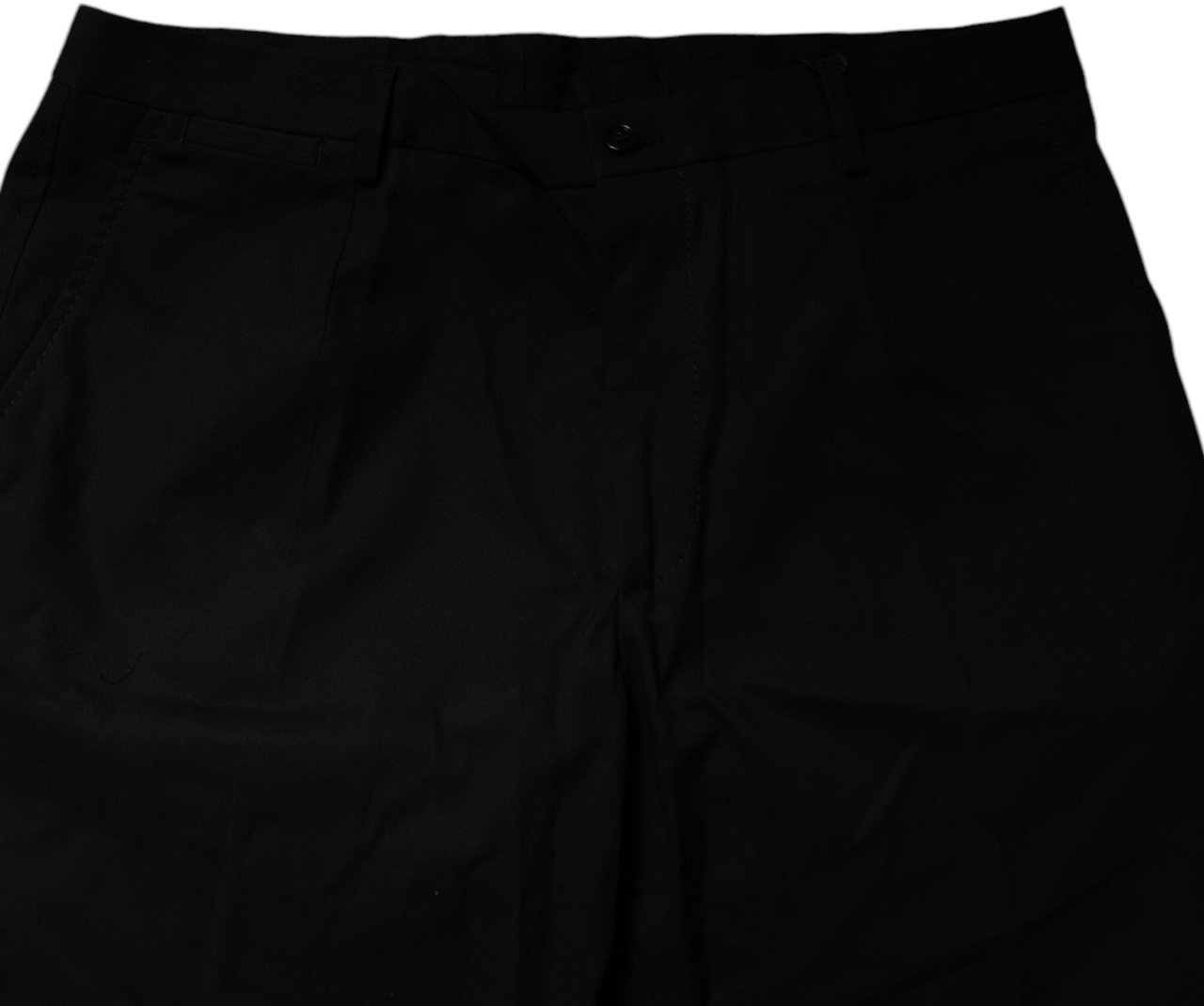 Dolce & Gabbana Black Cotton Stretch Mid Waist Bermuda Shorts Zwart