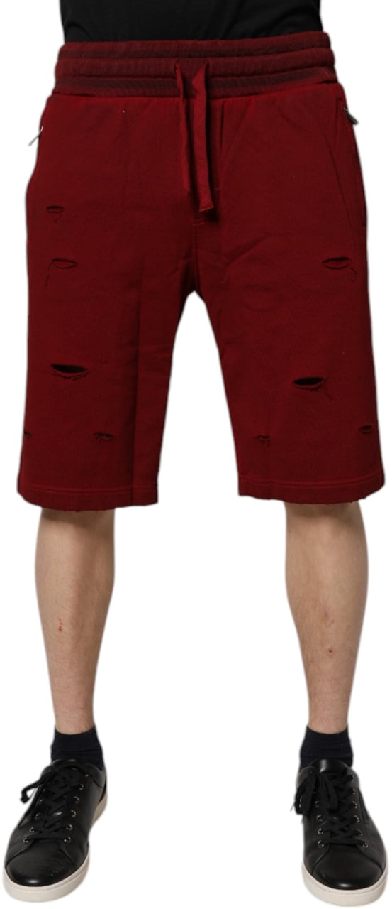 Dolce & Gabbana Bordeaux Cotton Bermuda Men Sweatshorts Shorts Maroon