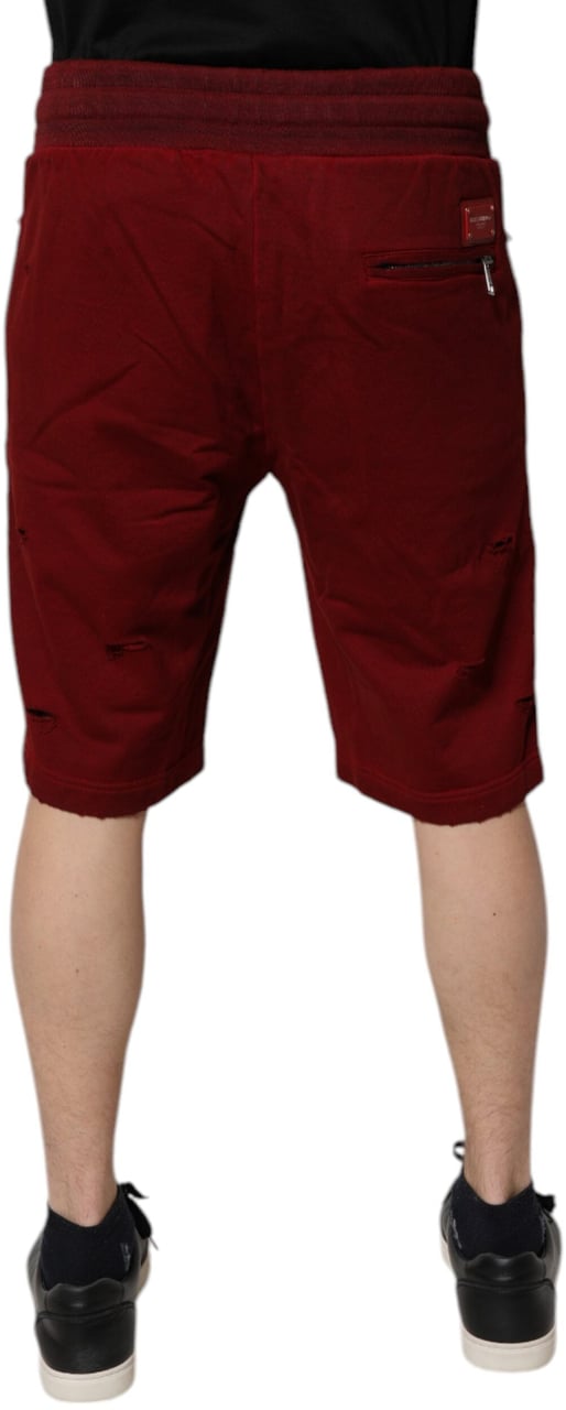 Dolce & Gabbana Bordeaux Cotton Bermuda Men Sweatshorts Shorts Maroon