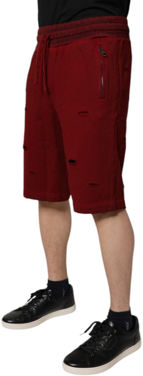 Dolce & Gabbana Bordeaux Cotton Bermuda Men Sweatshorts Shorts Maroon