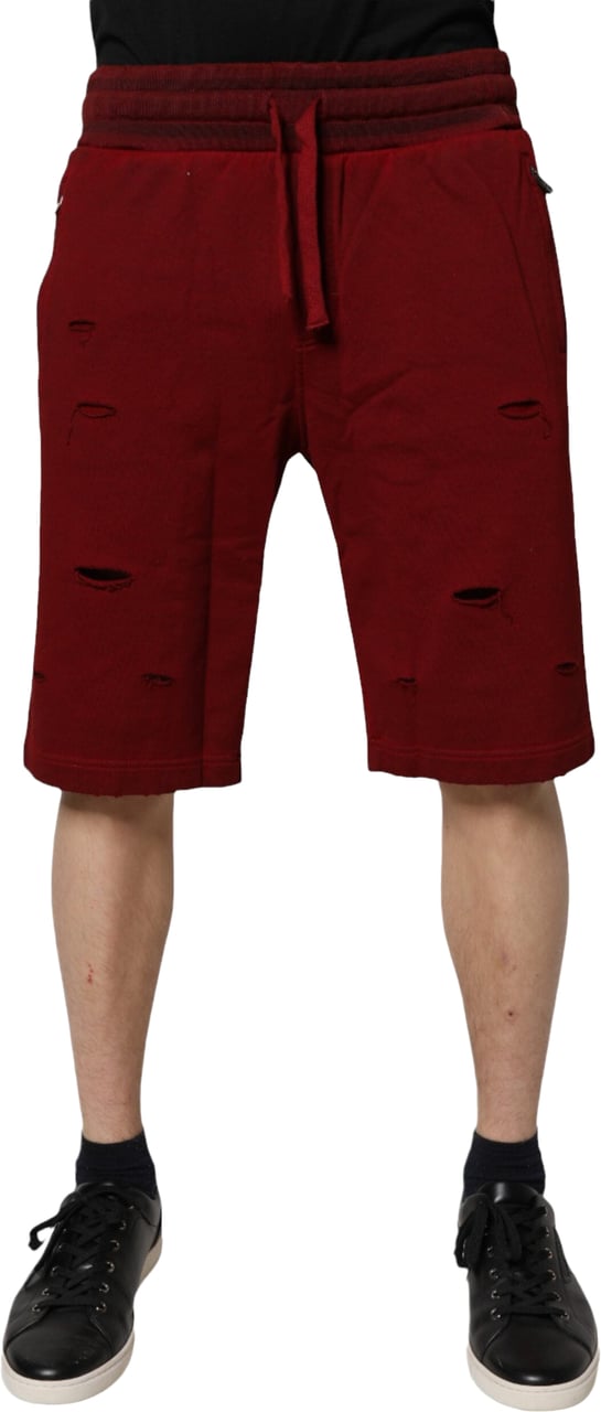 Dolce & Gabbana Bordeaux Cotton Bermuda Men Sweatshorts Shorts Maroon