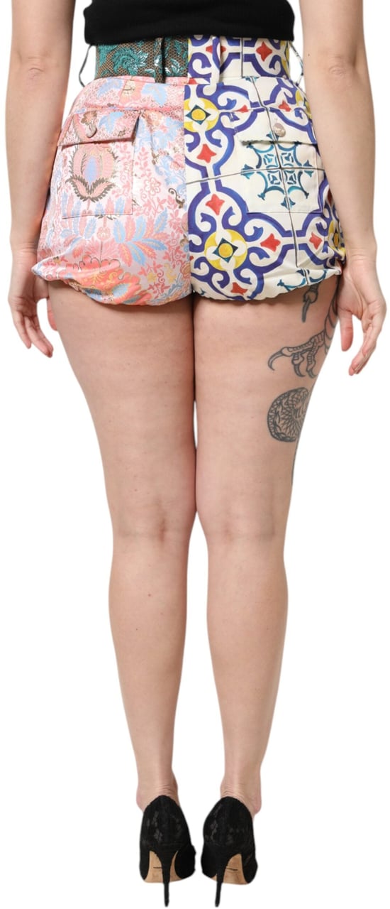 Dolce & Gabbana Multicolor High Waist Women Hot Pants Shorts Divers