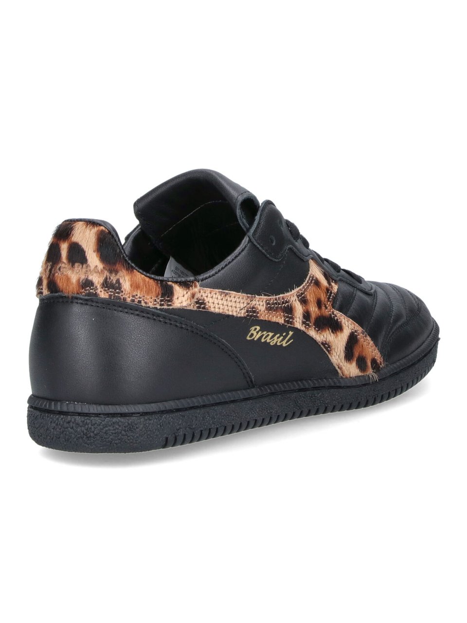 Dolce & Gabbana Textured Black Sneakers with Leopard Print Accents Zwart