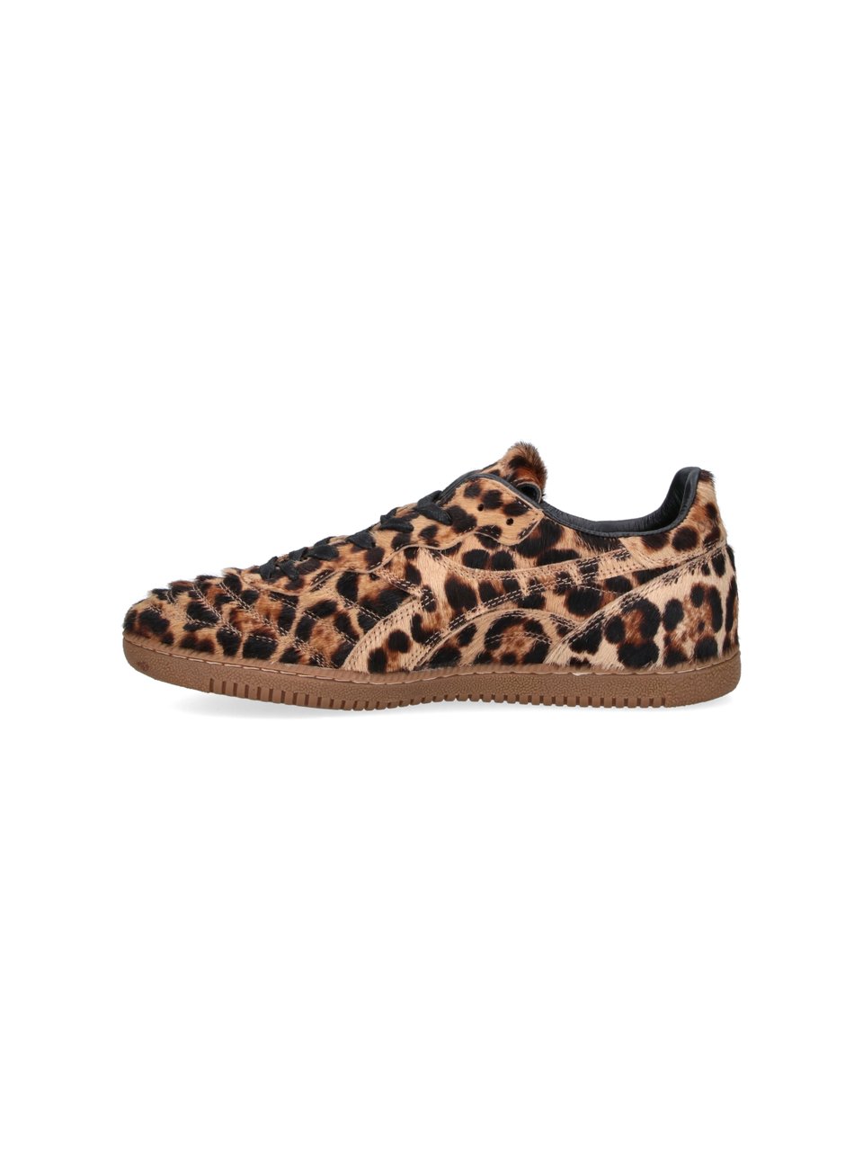 Dolce & Gabbana Leopard Print Sneakers with Textured Fur Finish Bruin