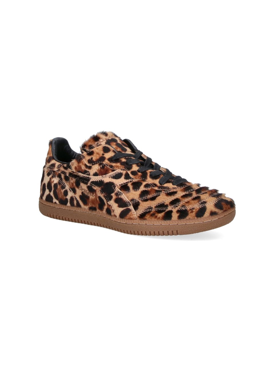 Dolce & Gabbana Leopard Print Sneakers with Textured Fur Finish Bruin
