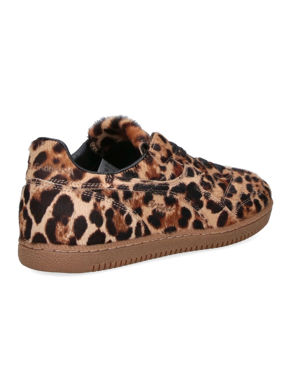 Dolce & Gabbana Leopard Print Sneakers with Textured Fur Finish Bruin