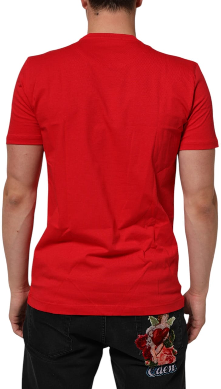 Dolce & Gabbana Red Goodluck 2023 Cotton Crew Neck T-shirt Zwart