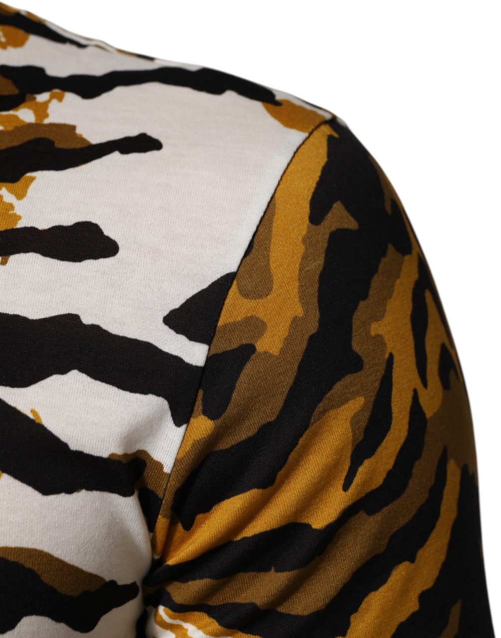 Dolce & Gabbana Multicolor Leopard Palm Leaf Men Crew Neck T-shirt Divers