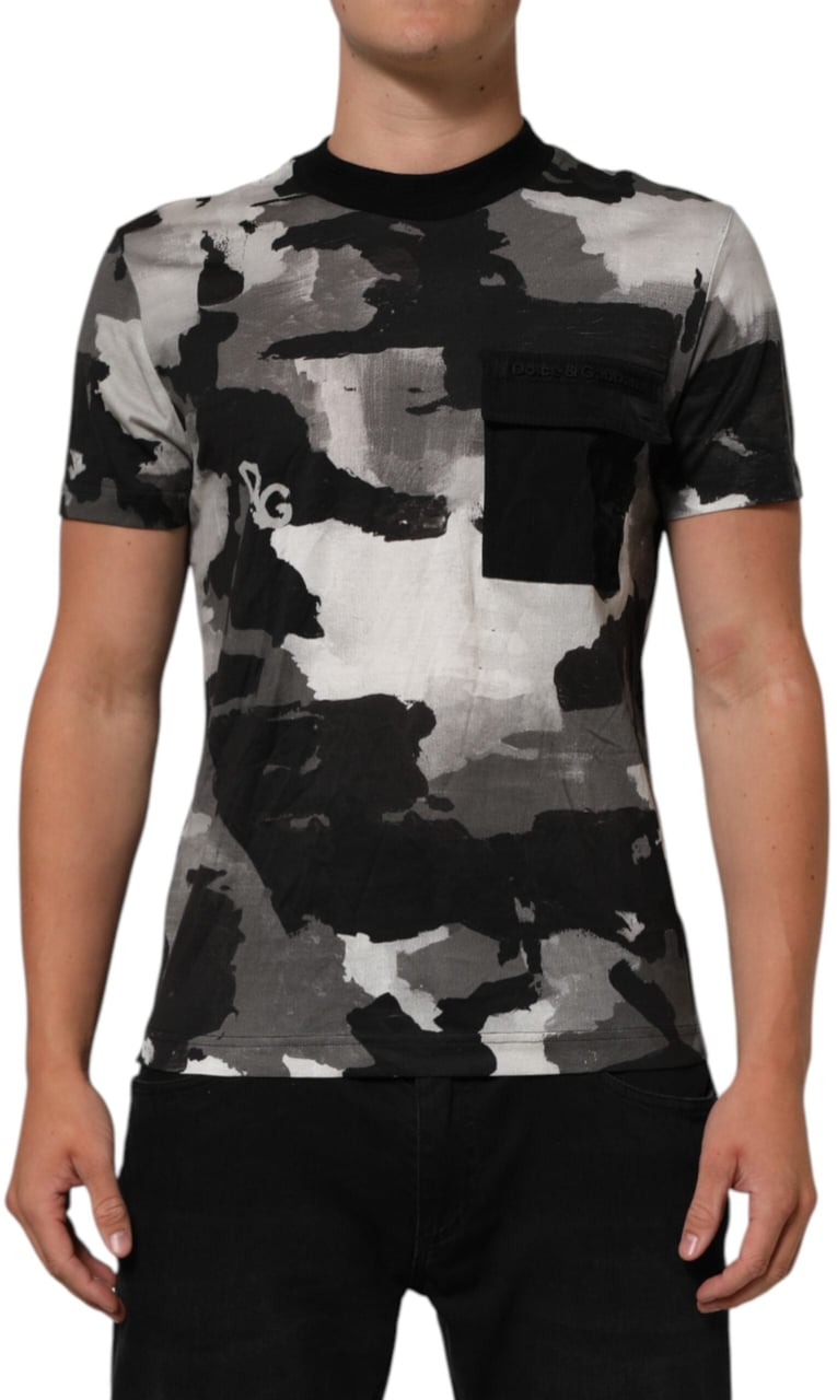 Dolce & Gabbana Multicolor Camouflage Men Short Sleeves T-shirt Divers