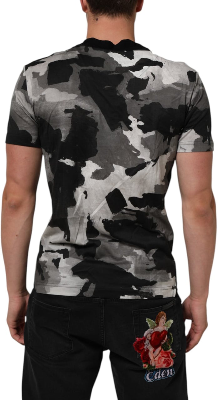 Dolce & Gabbana Multicolor Camouflage Men Short Sleeves T-shirt Divers