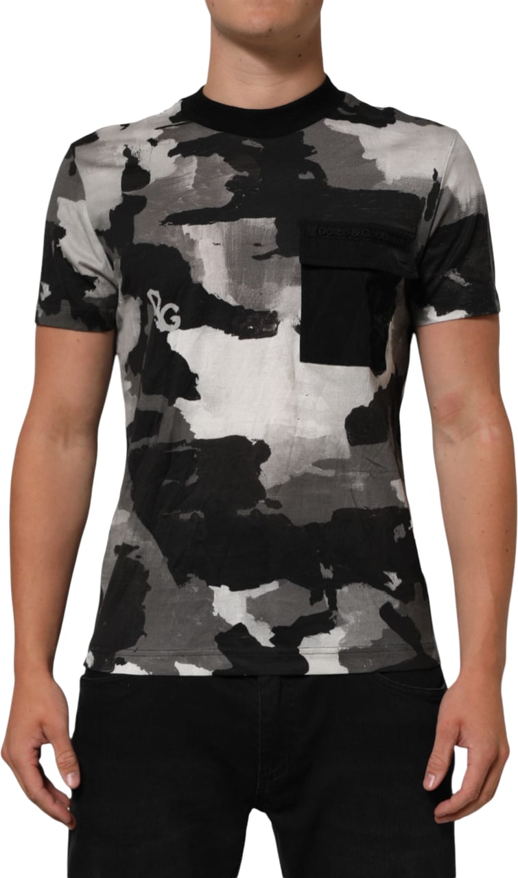 Dolce & Gabbana Multicolor Camouflage Men Short Sleeves T-shirt Divers