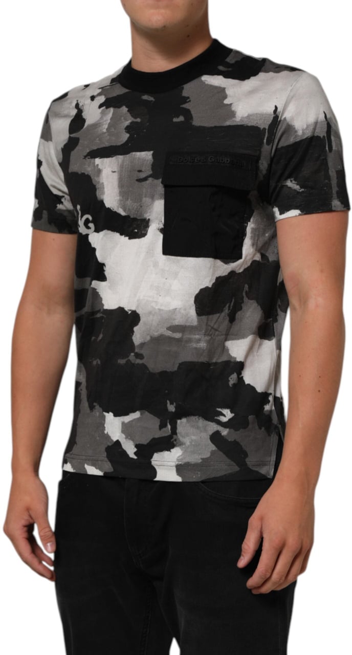 Dolce & Gabbana Multicolor Camouflage Men Short Sleeves T-shirt Divers