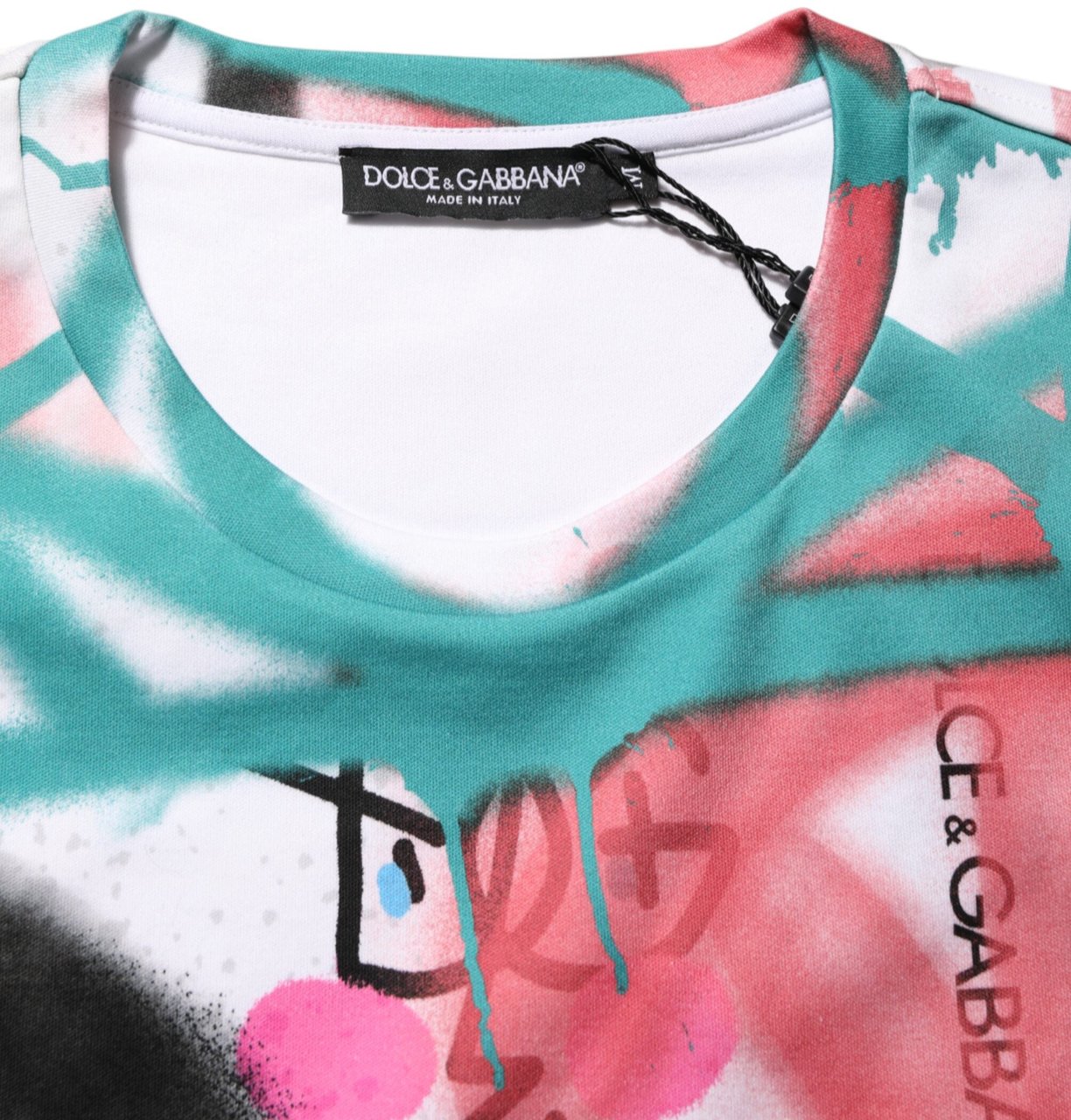 Dolce & Gabbana White Graffiti Crew Neck Short Sleeves T-shirt Wit
