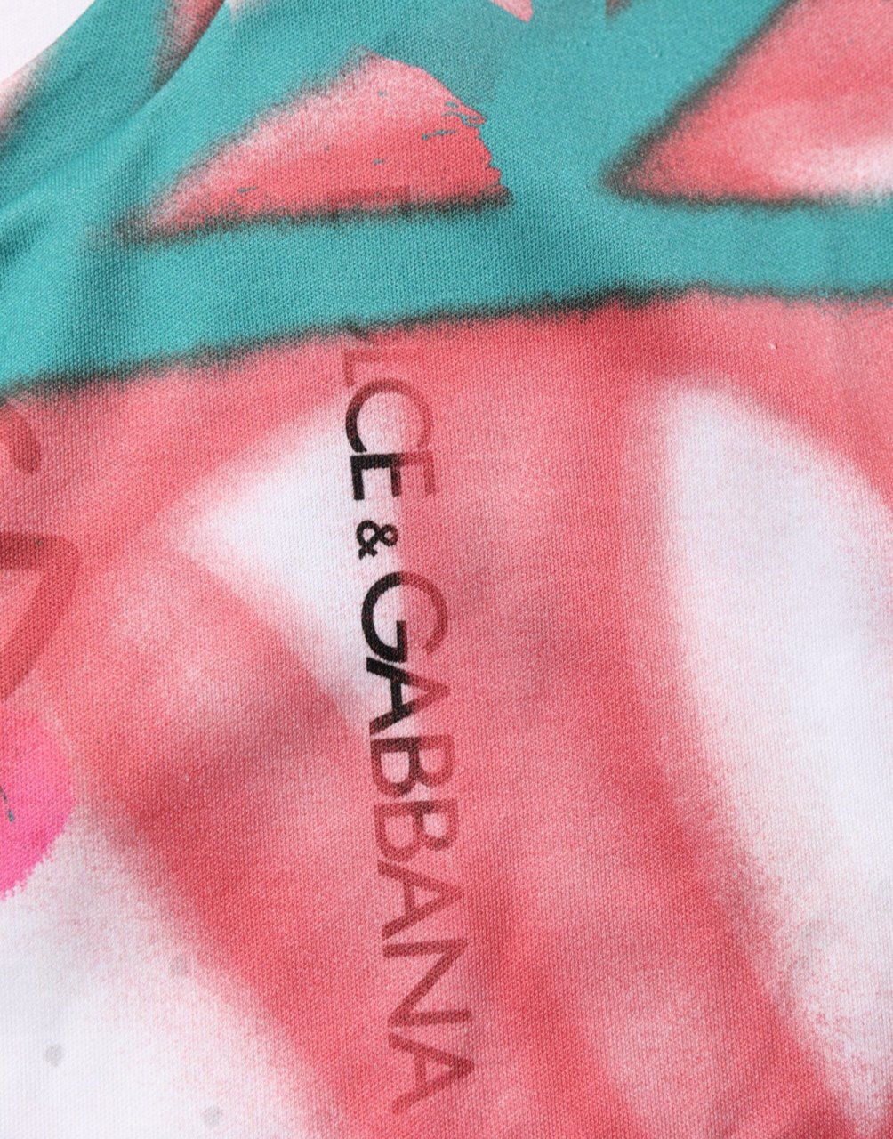 Dolce & Gabbana White Graffiti Crew Neck Short Sleeves T-shirt Wit