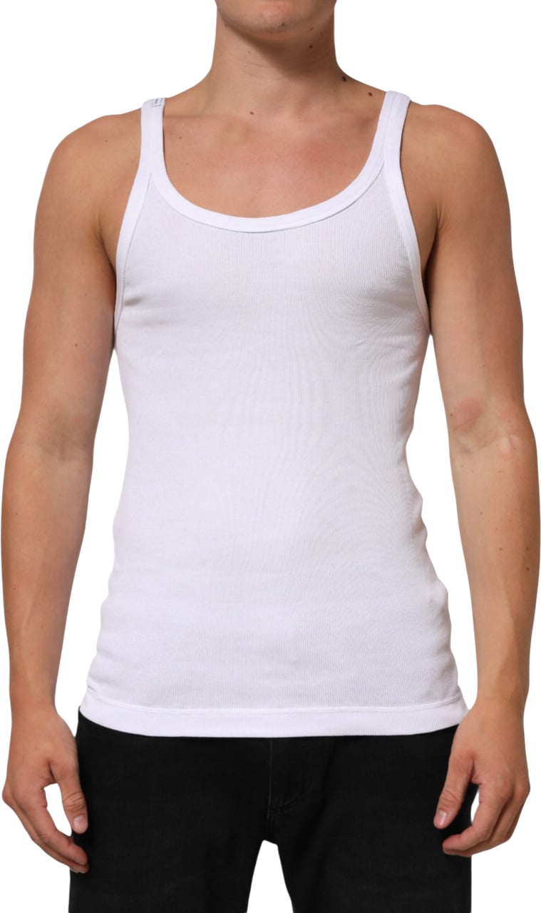 Dolce & Gabbana White Sleeveless Round Neck Tank Top T-shirt Wit
