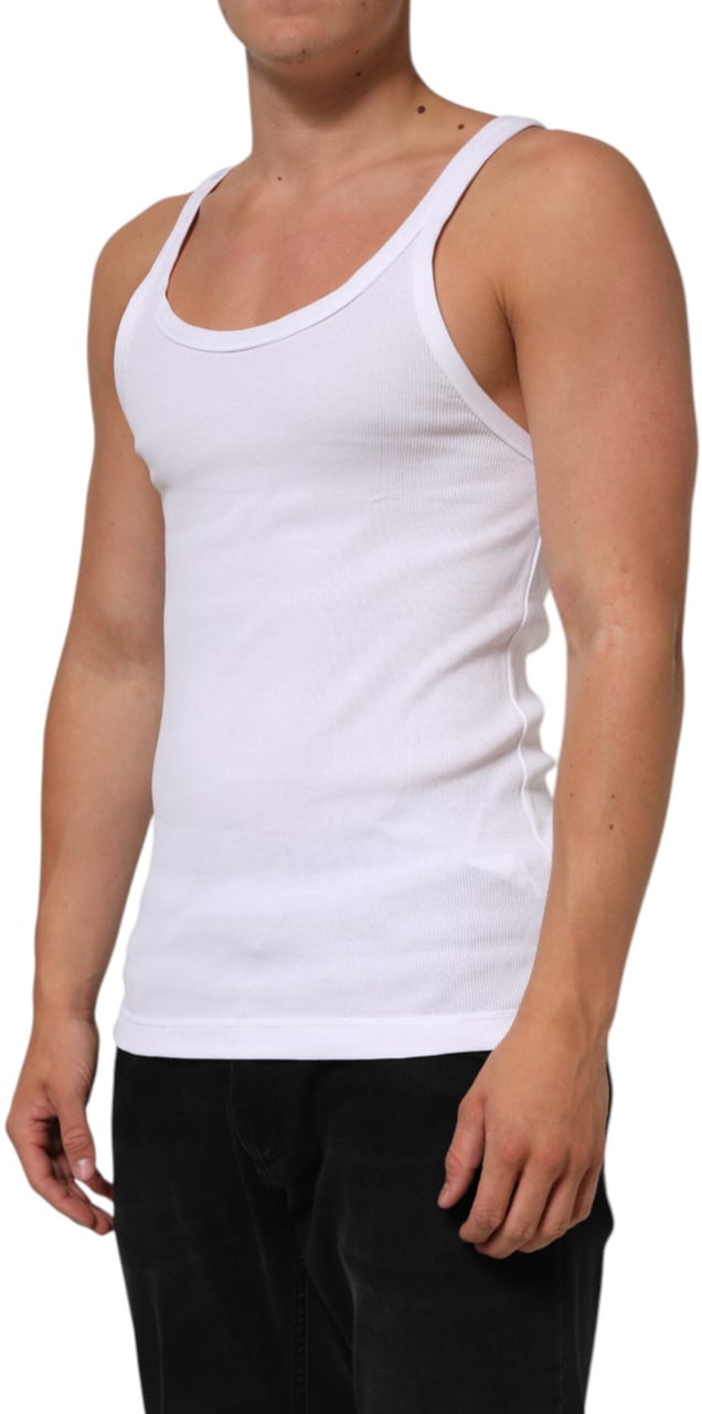 Dolce & Gabbana White Sleeveless Round Neck Tank Top T-shirt Wit