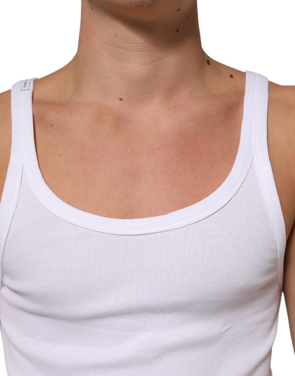 Dolce & Gabbana White Sleeveless Round Neck Tank Top T-shirt Wit