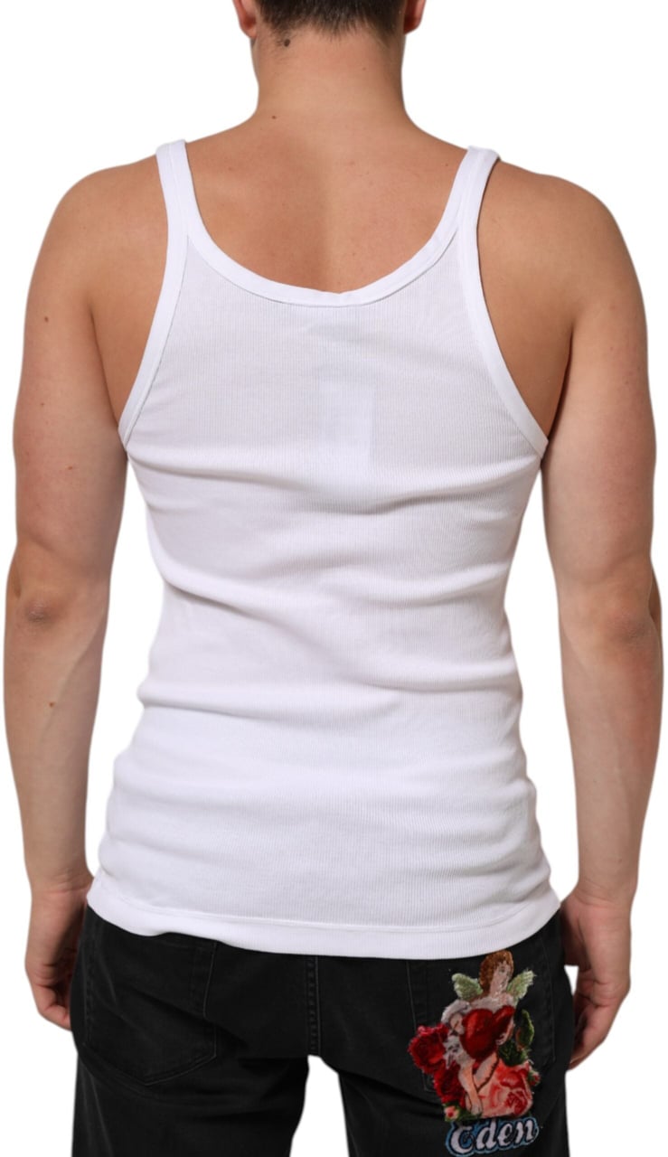 Dolce & Gabbana White Sleeveless Round Neck Tank Top T-shirt Wit