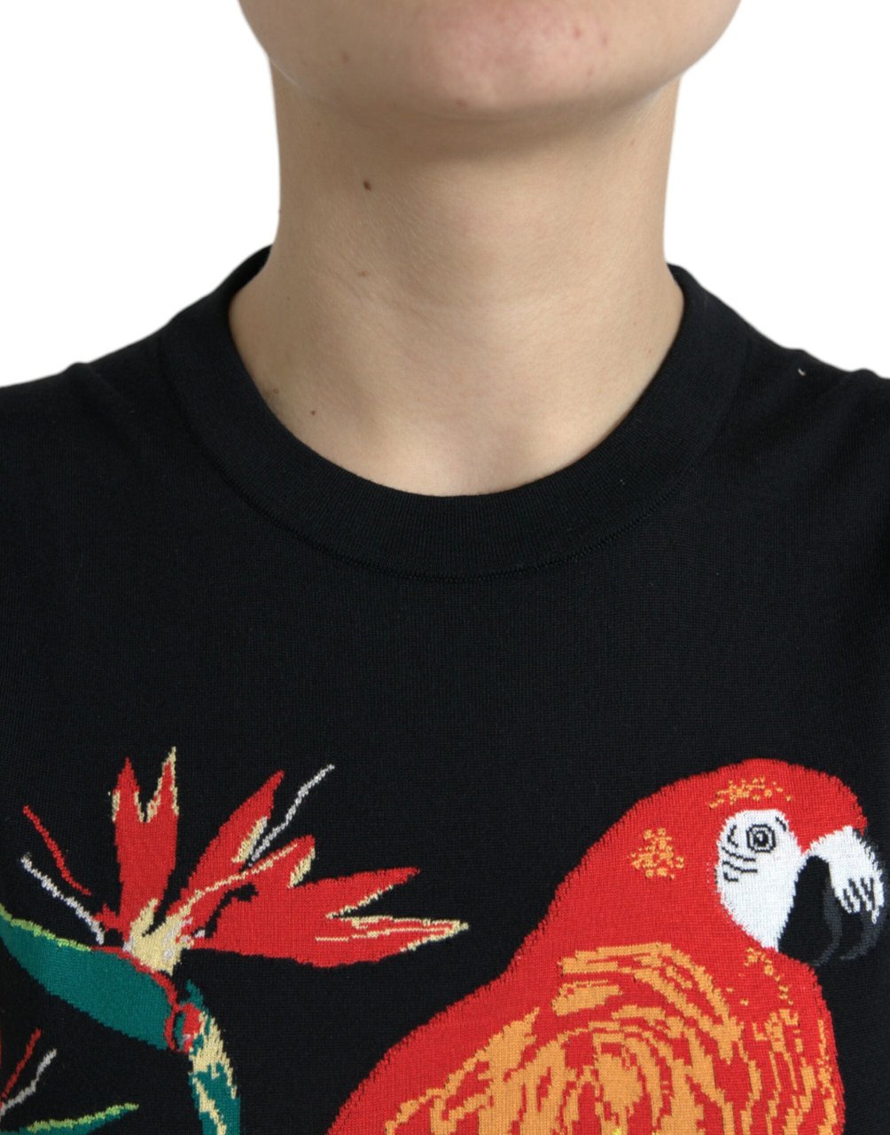 Dolce & Gabbana Black Jungle Crew Neck Sleeveless Tank Top Zwart