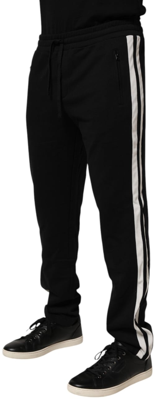 Dolce & Gabbana Black Cotton Jogger Sweatpants Trouser Pants Zwart