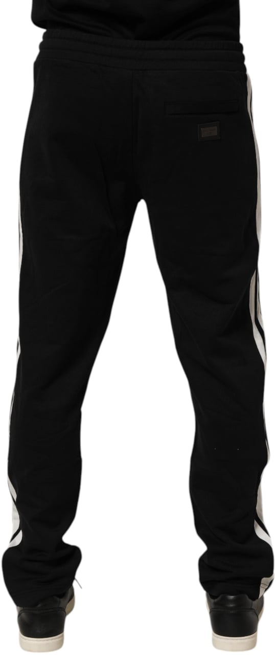 Dolce & Gabbana Black Cotton Jogger Sweatpants Trouser Pants Zwart