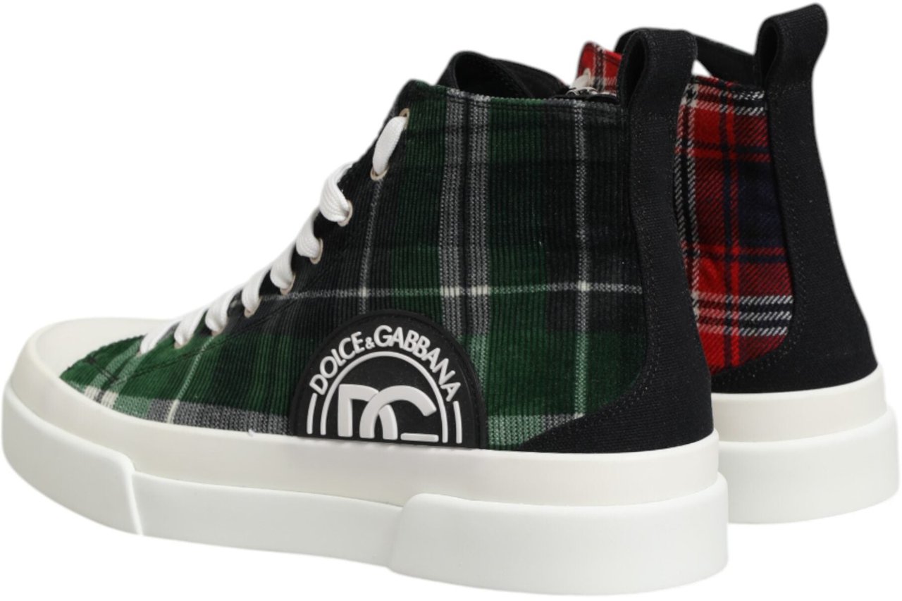 Dolce & Gabbana Multicolor Cotton High Top Men Sneakers Shoes Divers