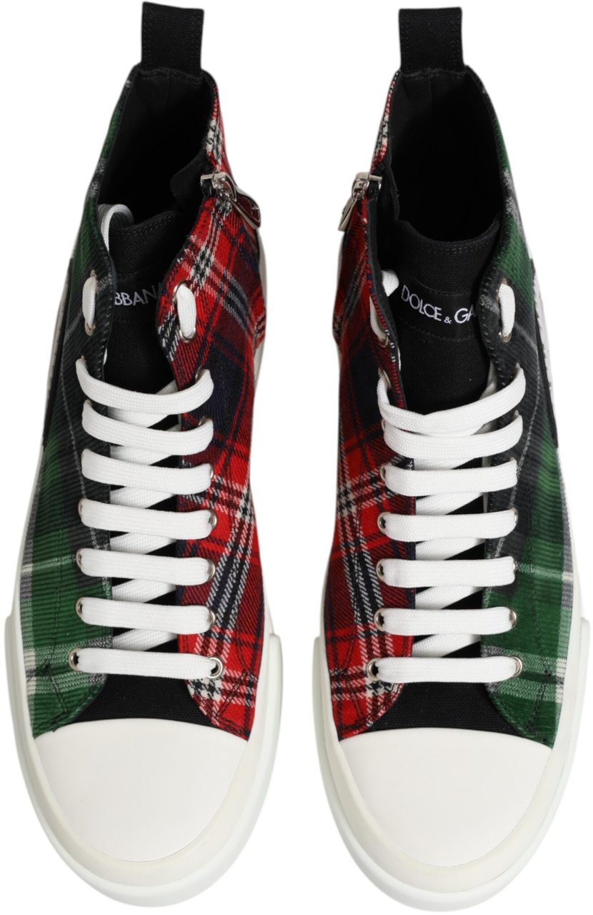 Dolce & Gabbana Multicolor Cotton High Top Men Sneakers Shoes Divers