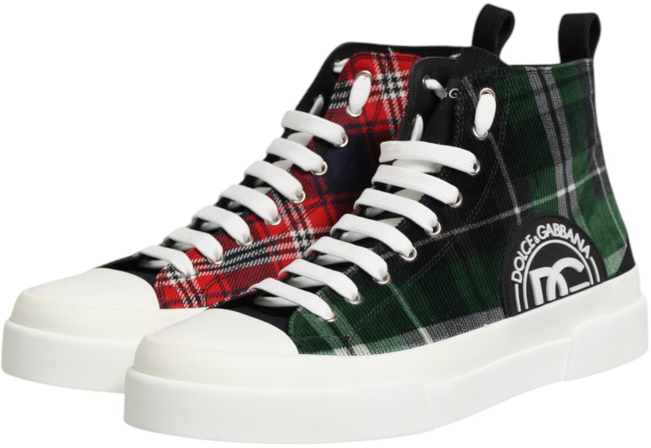 Dolce & Gabbana Multicolor Cotton High Top Men Sneakers Shoes Divers