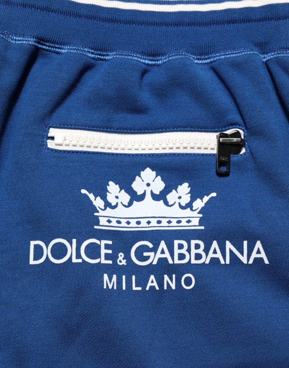 Dolce & Gabbana Blue Cotton Blend Bermuda Sweatpants Shorts Blauw