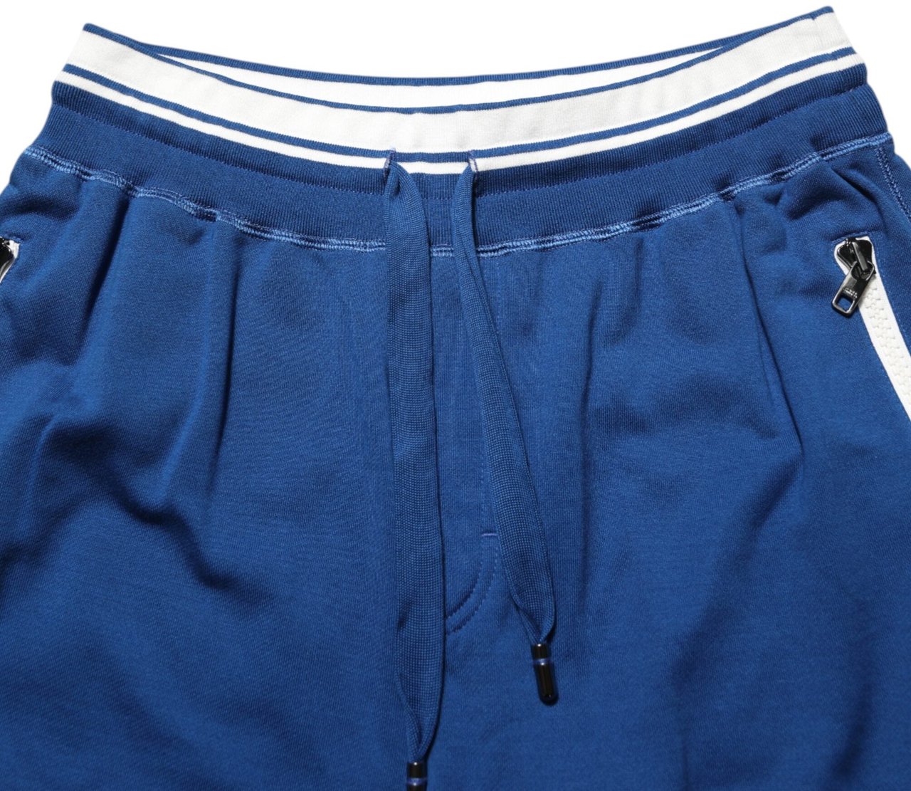Dolce & Gabbana Blue Cotton Blend Bermuda Sweatpants Shorts Blauw