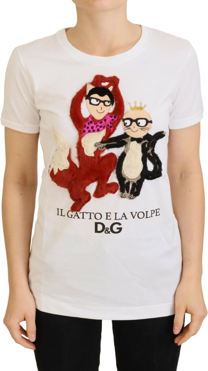 Dolce & Gabbana T-shirt Top White Textured Short Sleeve Wit