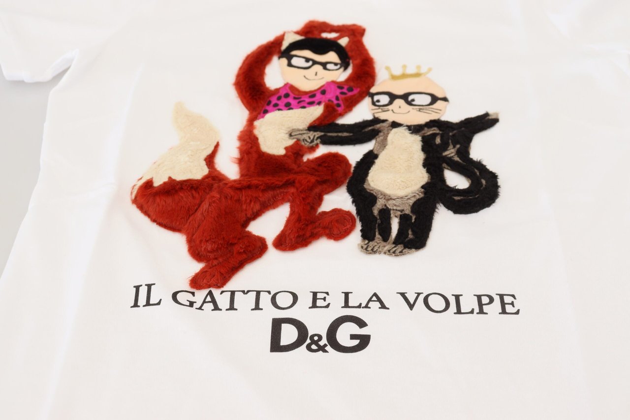Dolce & Gabbana T-shirt Top White Textured Short Sleeve Wit
