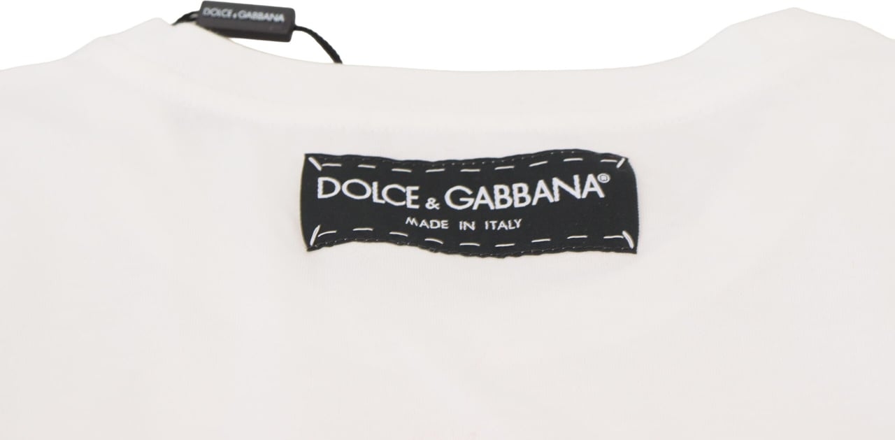 Dolce & Gabbana T-shirt Top White Textured Short Sleeve Wit