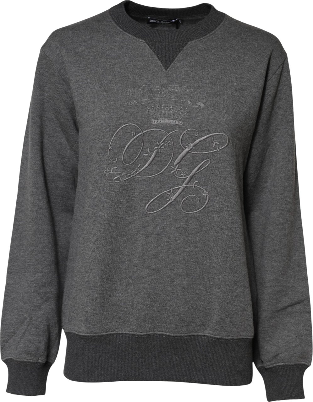 Dolce & Gabbana Gray DG Logo Embroidered Pullover Sweater Grijs