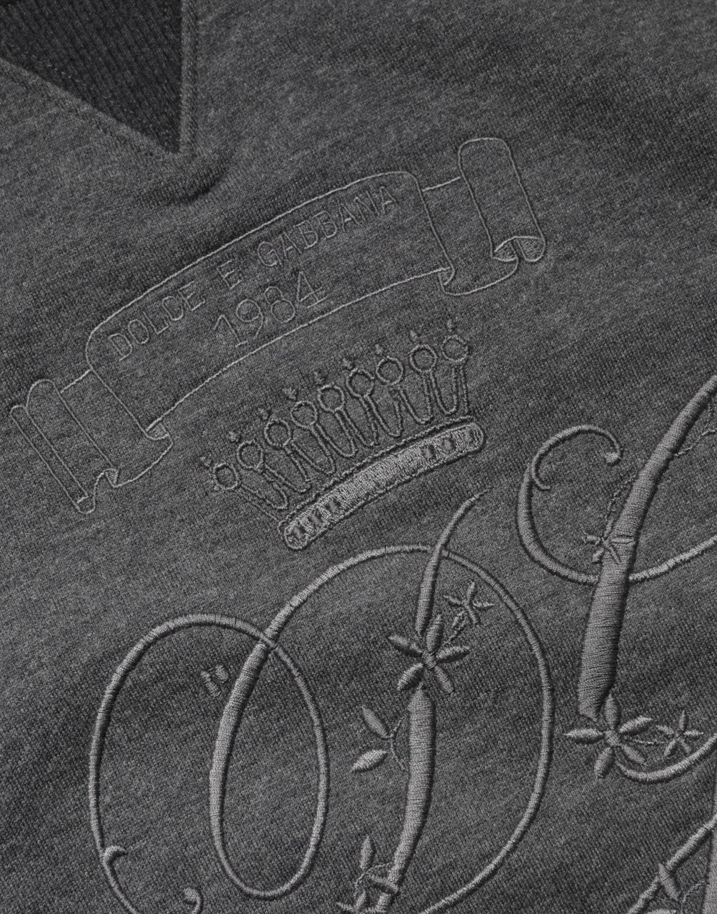 Dolce & Gabbana Gray DG Logo Embroidered Pullover Sweater Grijs