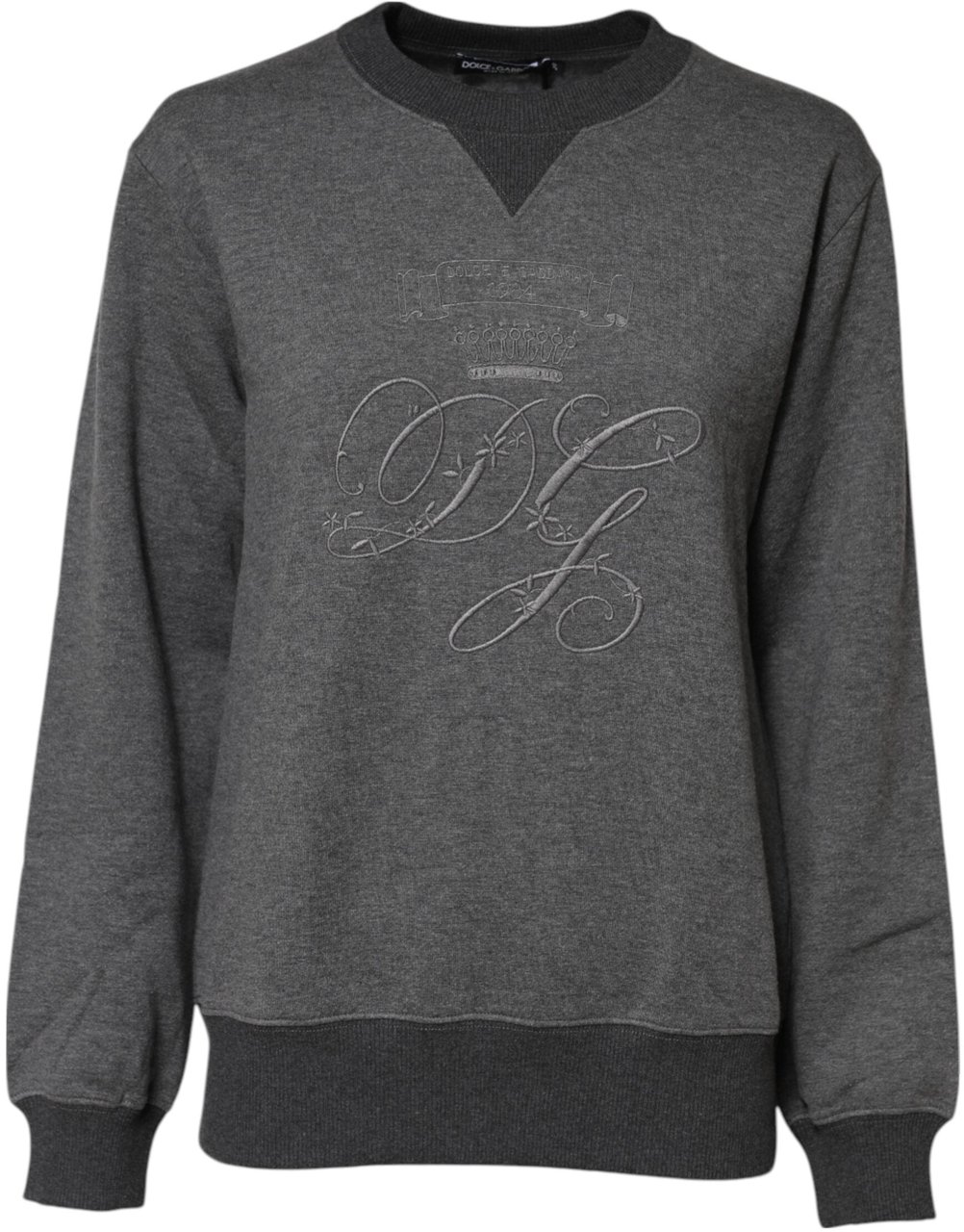 Dolce & Gabbana Gray DG Logo Embroidered Pullover Sweater Grijs