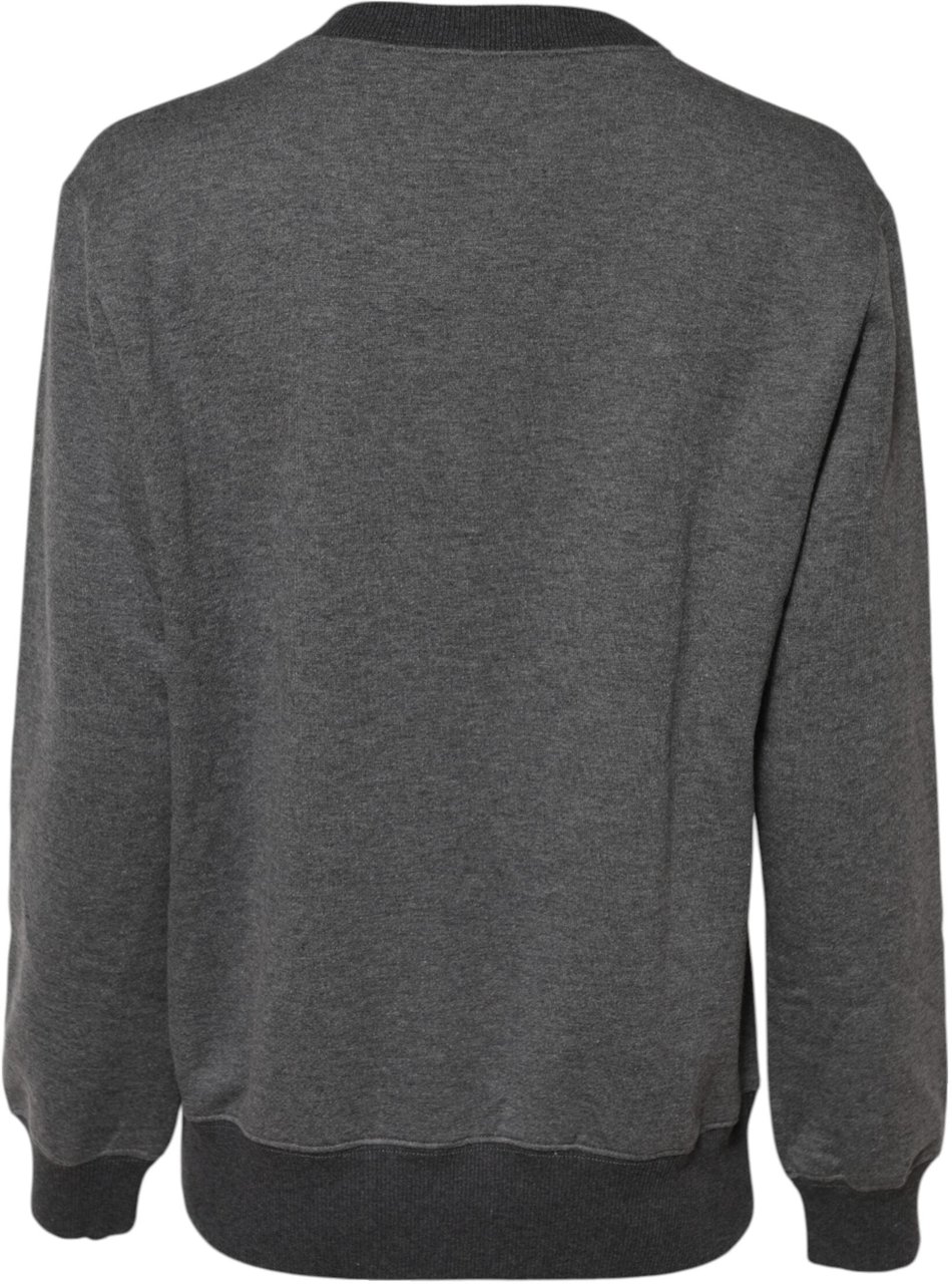 Dolce & Gabbana Gray DG Logo Embroidered Pullover Sweater Grijs