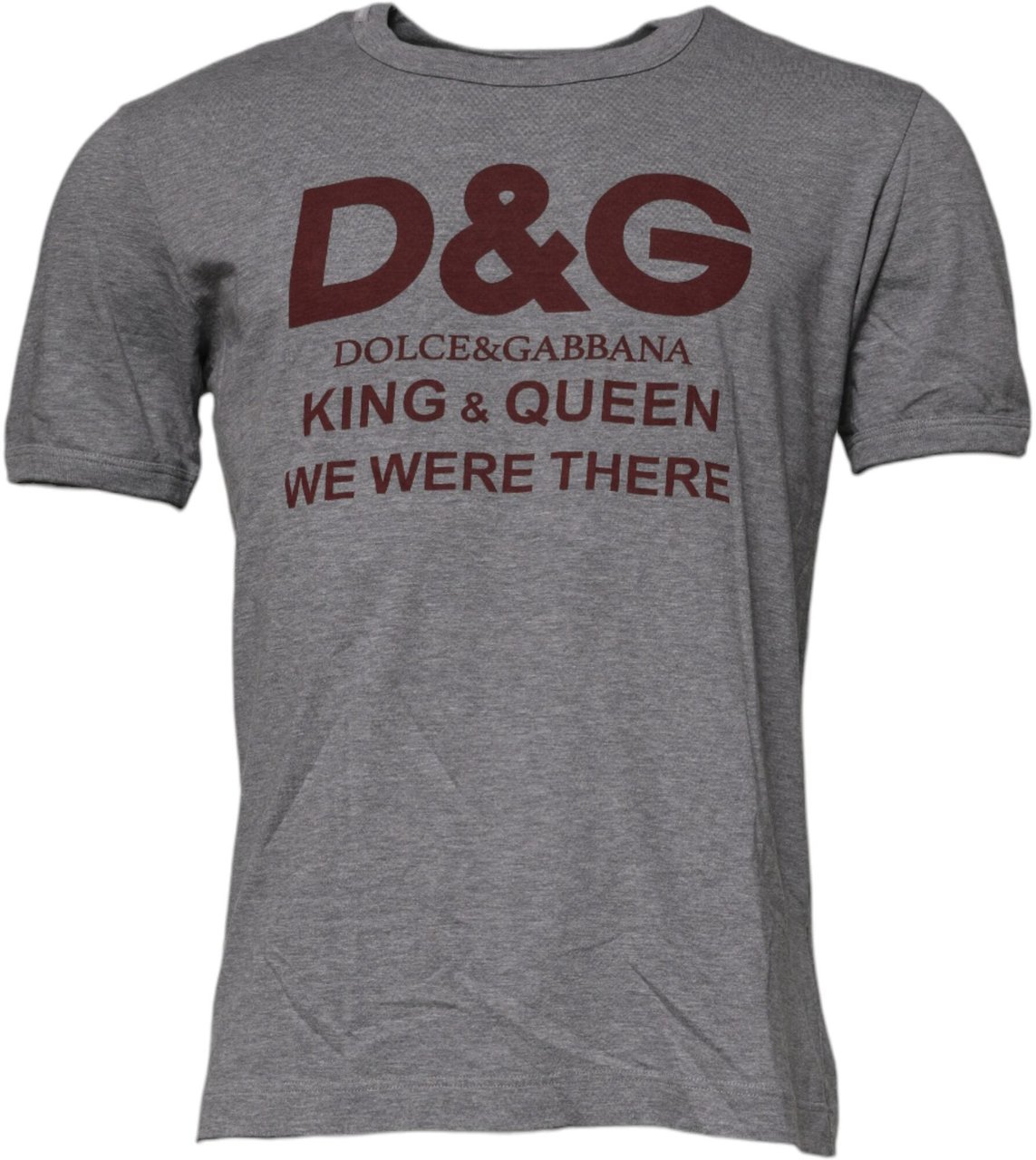 Dolce & Gabbana Gray Logo Print Cotton Crew Neck Men T-shirt Zwart