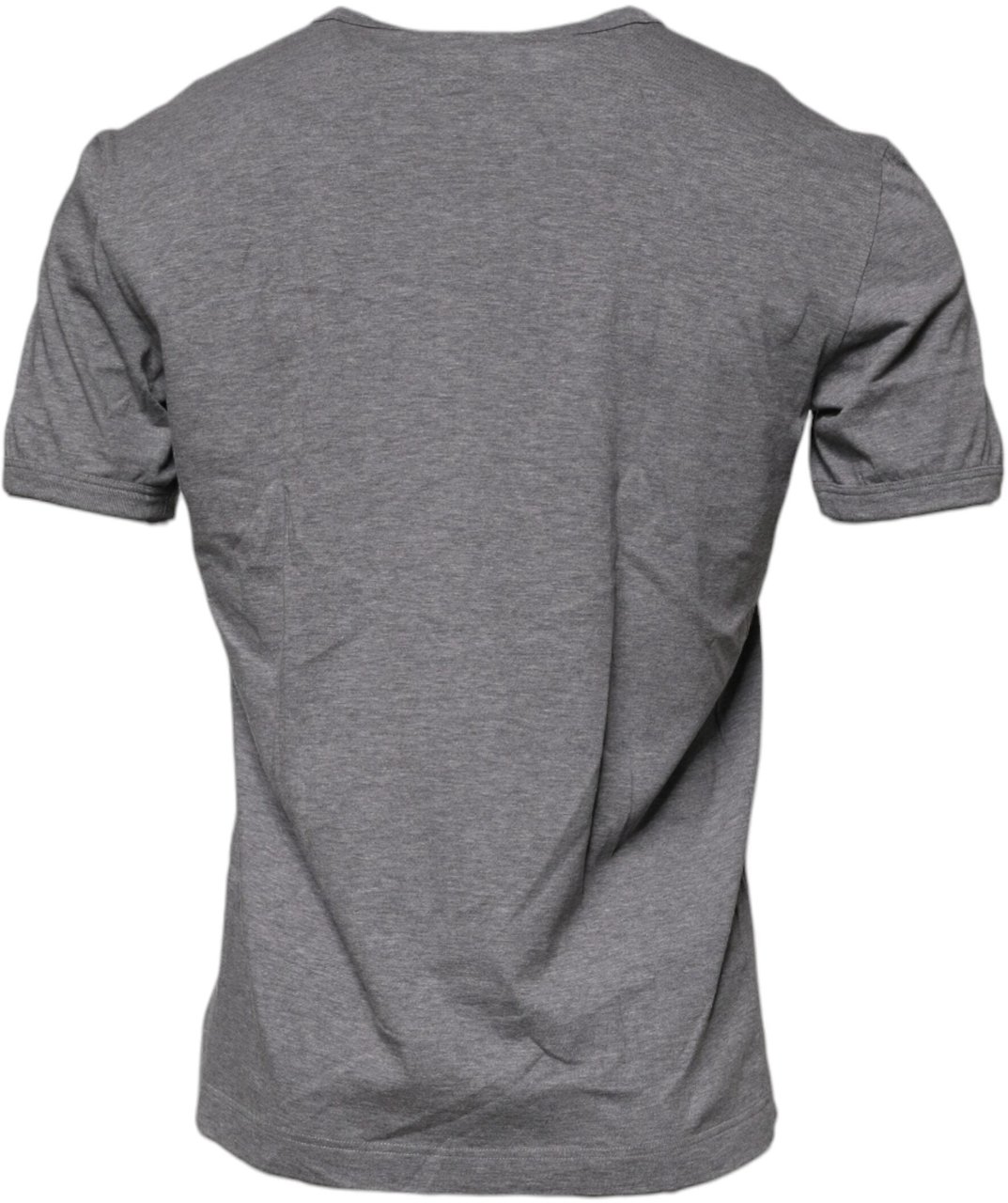 Dolce & Gabbana Gray Logo Print Cotton Crew Neck Men T-shirt Zwart