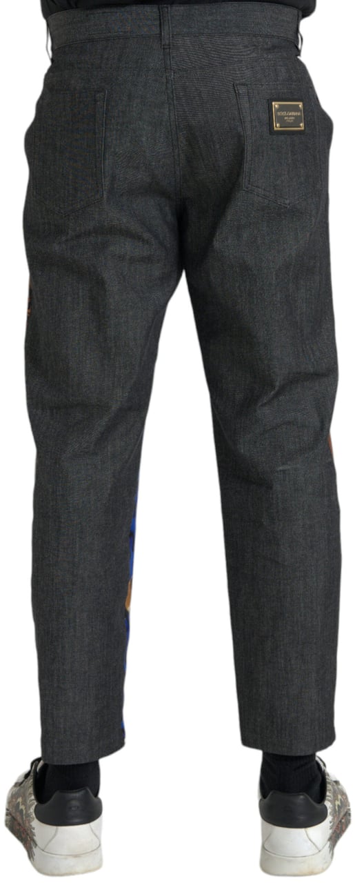 Dolce & Gabbana Multicolor Tiger Leopard Cotton Loose Tapered Pants Divers