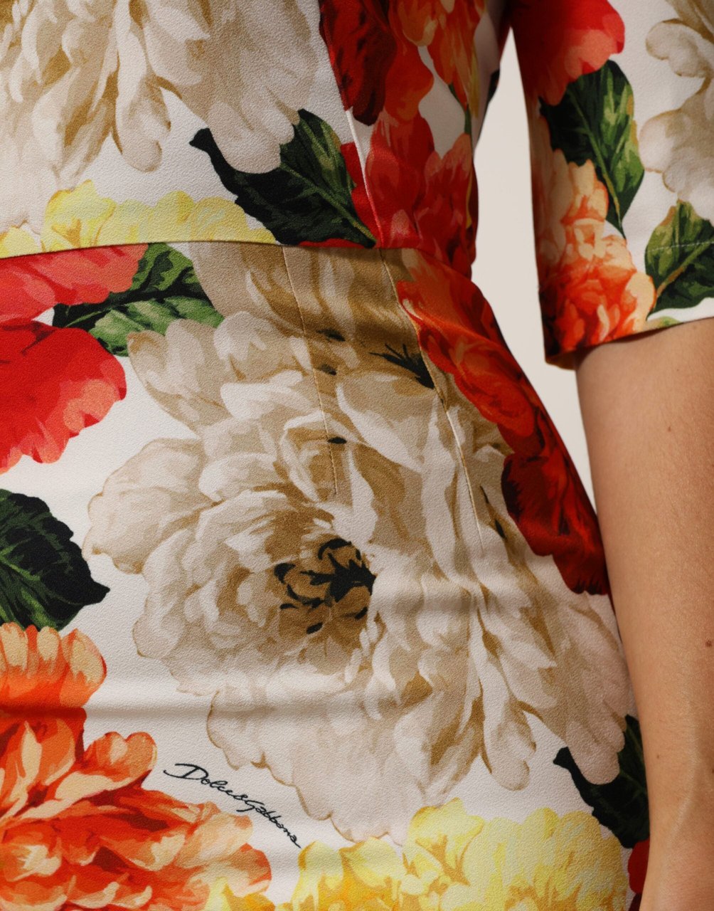 Dolce & Gabbana Multicolor Floral Print Viscose Sheath Dress Divers