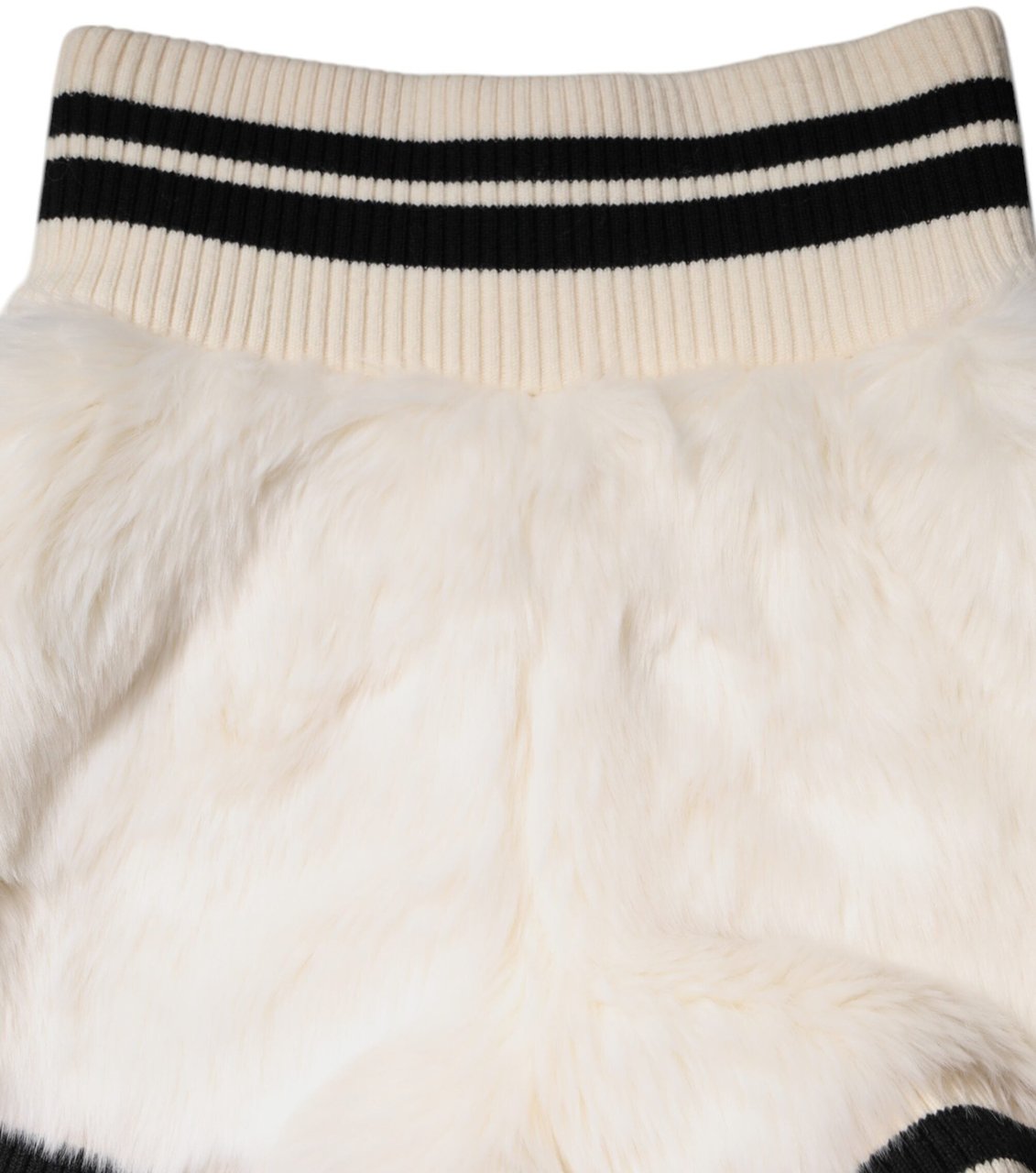 Dolce & Gabbana White Faux Fur High Waisted Hot Pants Short Wit