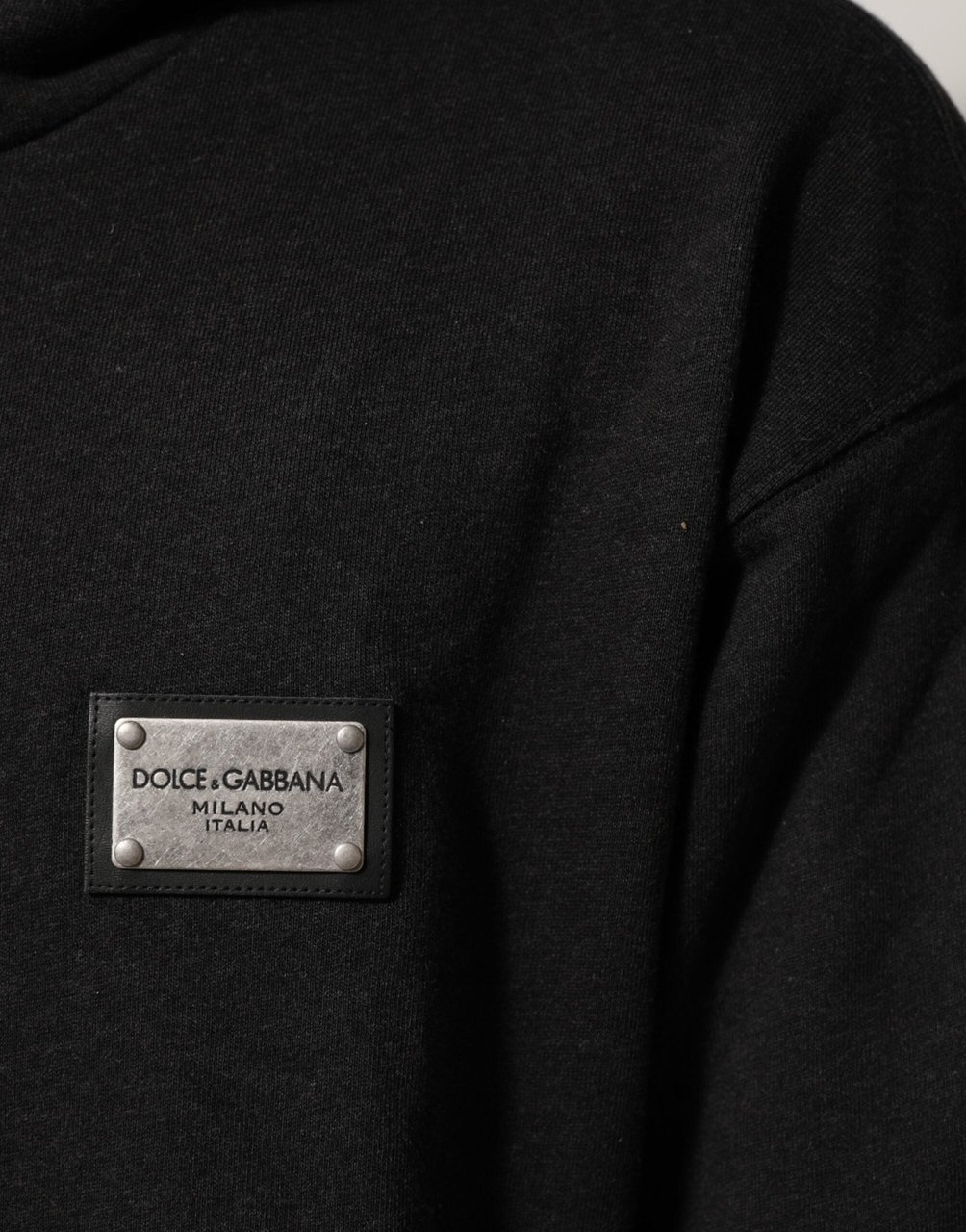 Dolce & Gabbana Black Logo FullZip Hooded Sweatshirt Sweater Zwart