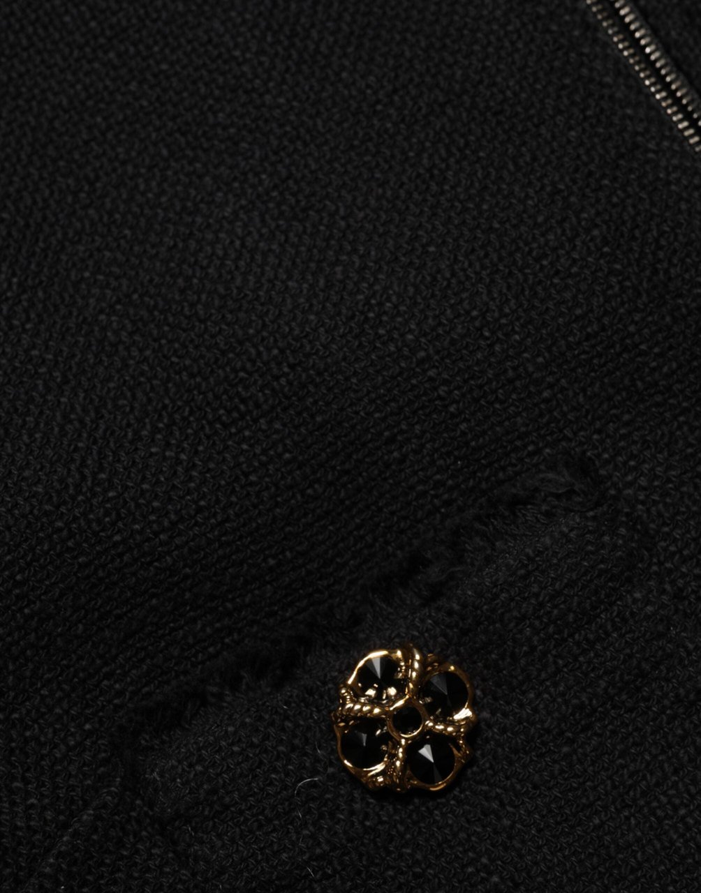 Dolce & Gabbana Black Cotton Full Zip Cropped Coat Jacket Zwart