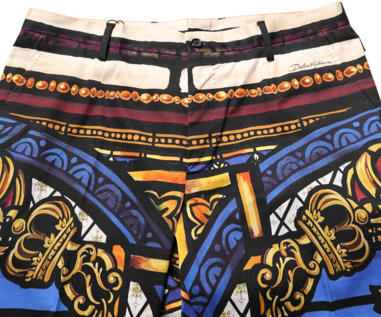 Dolce & Gabbana Multicolor Julias Ceasar Print Tapered Pants Divers