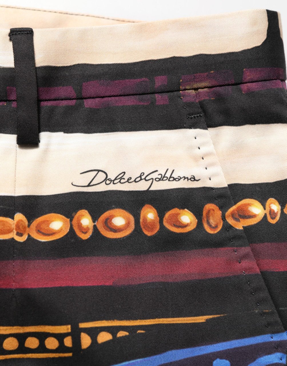 Dolce & Gabbana Multicolor Julias Ceasar Print Tapered Pants Divers