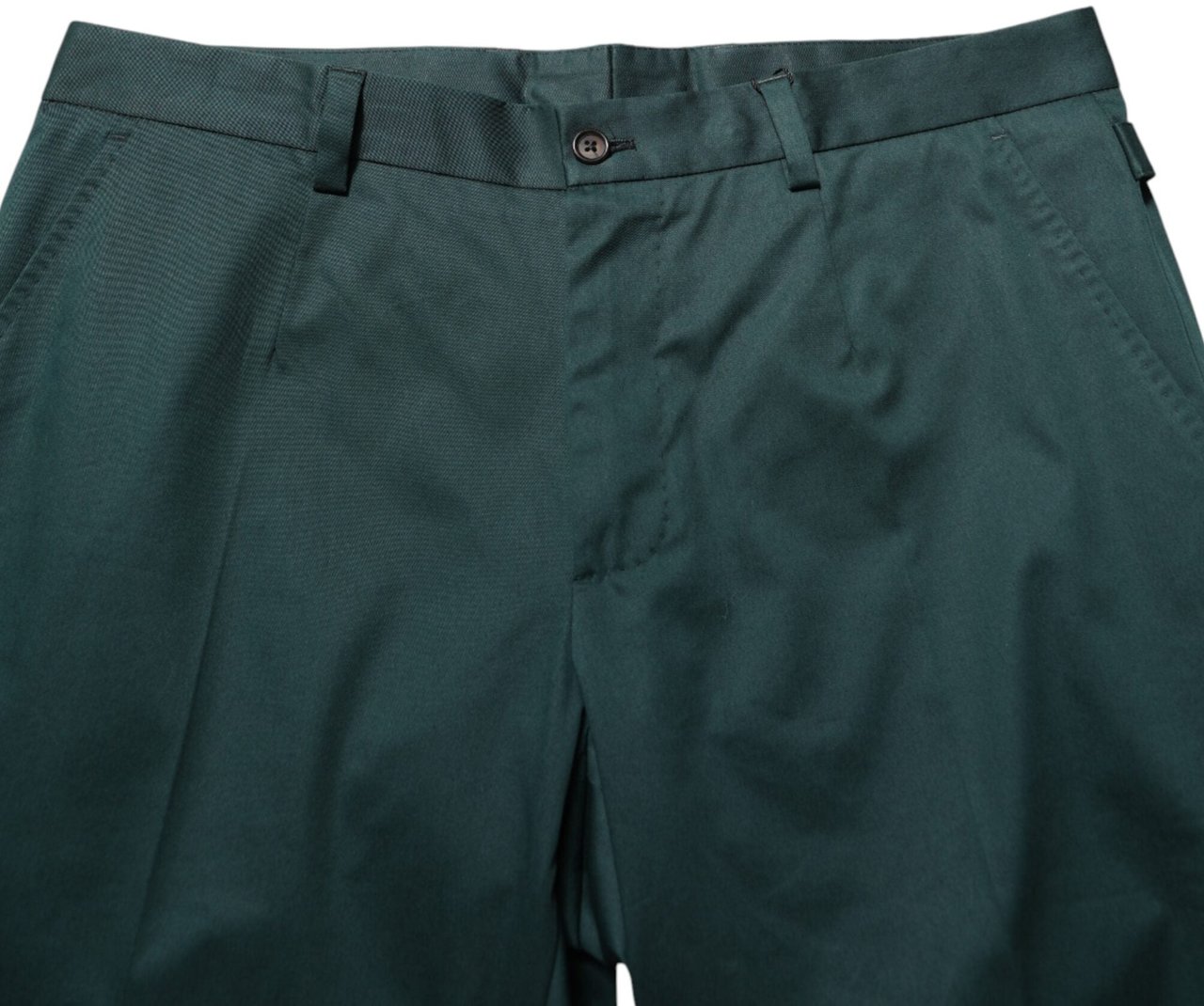Dolce & Gabbana Green Cotton Formal Dress Men Trouser Pants Groen