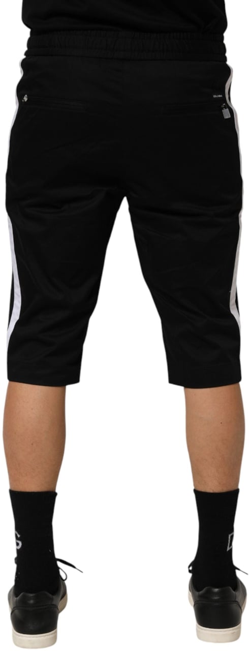 Dolce & Gabbana Black Cotton Stretch Men Bermuda Shorts Zwart