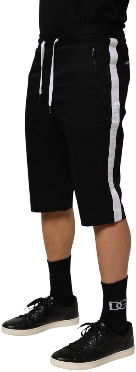 Dolce & Gabbana Black Cotton Stretch Men Bermuda Shorts Zwart